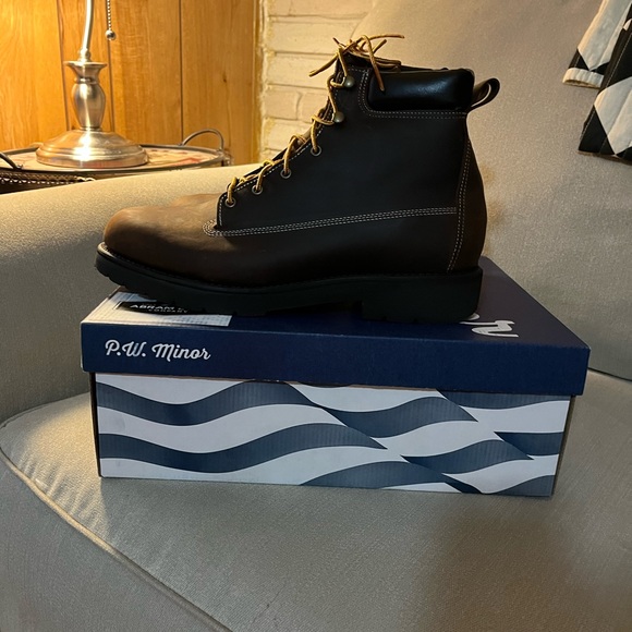 P.W. Minor tan leather “Livingston” boots, Men’s size 13 N, New with box - Picture 5 of 7